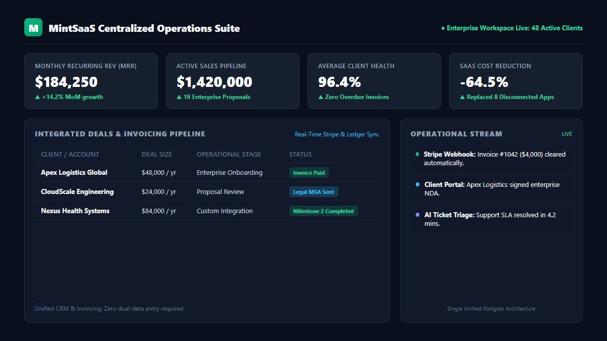 Centralized Business Operations Dashboard Mockup