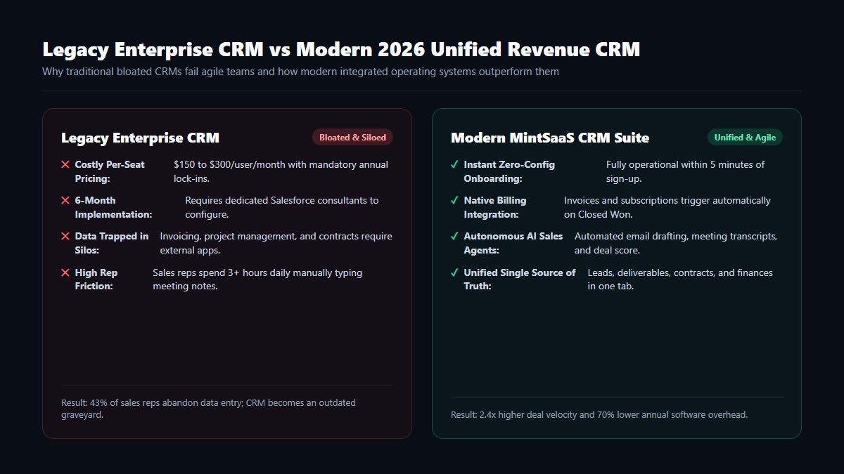 Legacy Enterprise CRM vs Modern 2026 Unified Revenue CRM